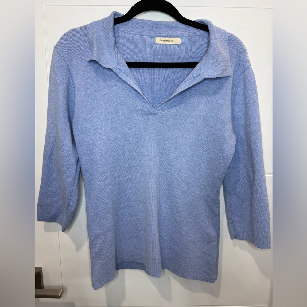 Woolovers Women’s‎ Light Blue Collar Sweater